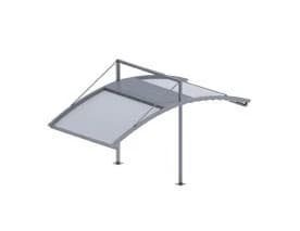 Pergola sa PVC platnom, dvostrana lučna sa zategama konstrukcija
